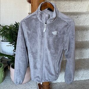 The North Face Cozy Plush Gray Zip Up Fleece Jacket